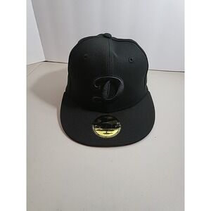 Los Angeles Dodgers Hat Cap Fitted Size 7 New Era 59Fifty Blackout Black MLB